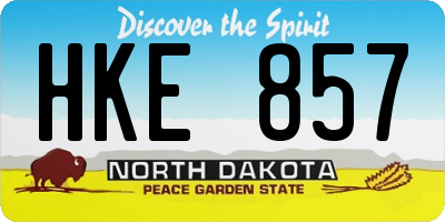 ND license plate HKE857