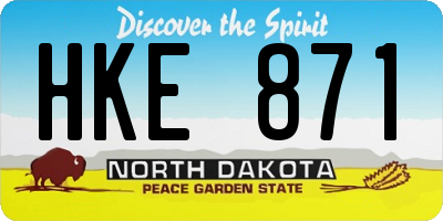 ND license plate HKE871