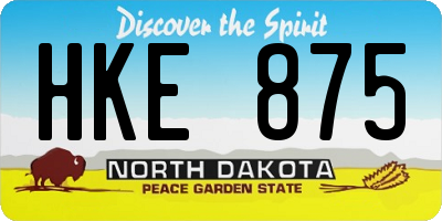 ND license plate HKE875