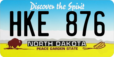 ND license plate HKE876