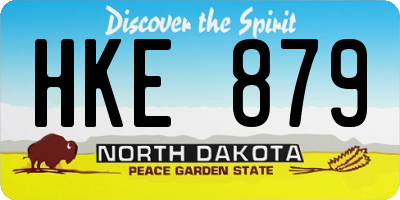 ND license plate HKE879