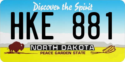 ND license plate HKE881