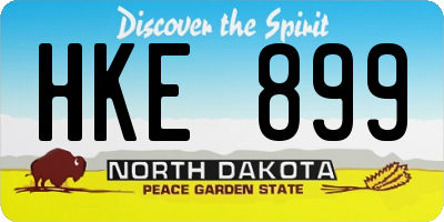 ND license plate HKE899