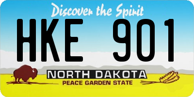 ND license plate HKE901