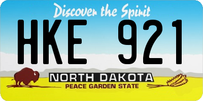 ND license plate HKE921