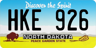 ND license plate HKE926
