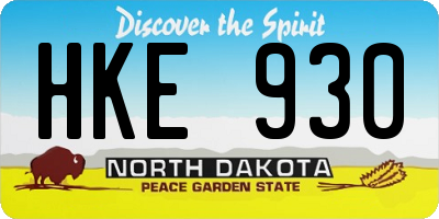 ND license plate HKE930