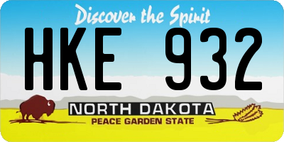 ND license plate HKE932