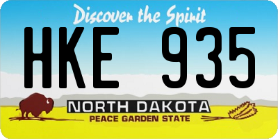 ND license plate HKE935