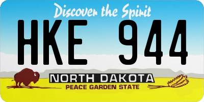 ND license plate HKE944