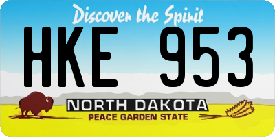 ND license plate HKE953