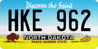 ND license plate HKE962