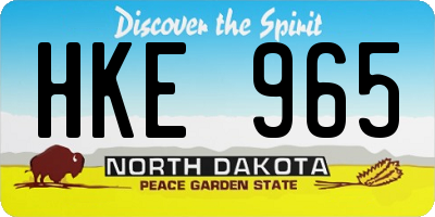 ND license plate HKE965