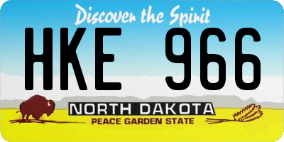 ND license plate HKE966