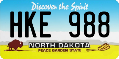 ND license plate HKE988