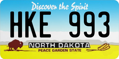 ND license plate HKE993