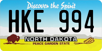 ND license plate HKE994