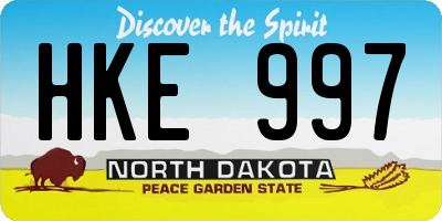 ND license plate HKE997