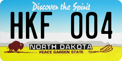 ND license plate HKF004