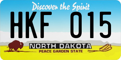 ND license plate HKF015