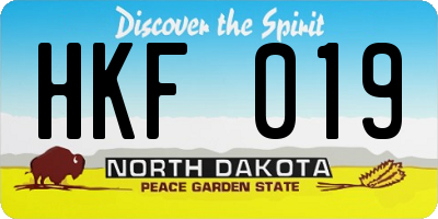 ND license plate HKF019