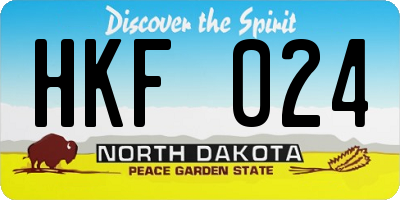 ND license plate HKF024