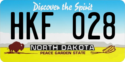 ND license plate HKF028