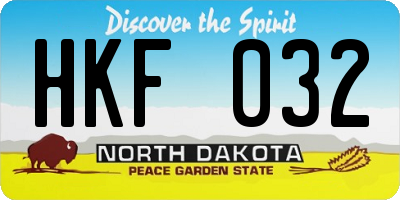 ND license plate HKF032