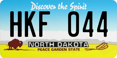 ND license plate HKF044