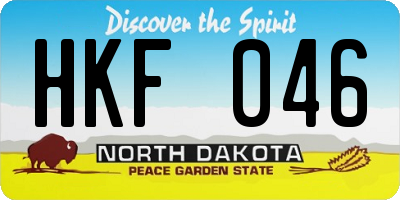 ND license plate HKF046