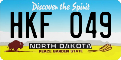 ND license plate HKF049