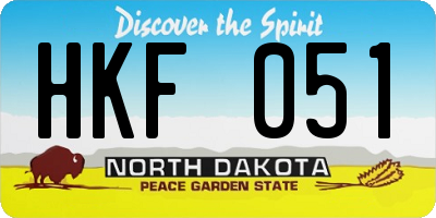 ND license plate HKF051
