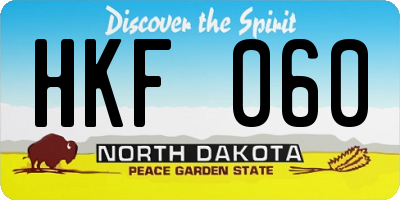 ND license plate HKF060