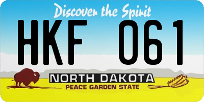 ND license plate HKF061