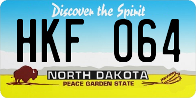 ND license plate HKF064