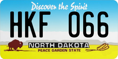 ND license plate HKF066