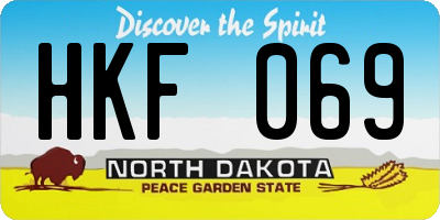 ND license plate HKF069