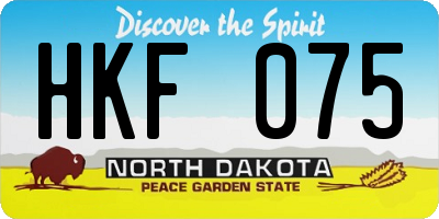 ND license plate HKF075