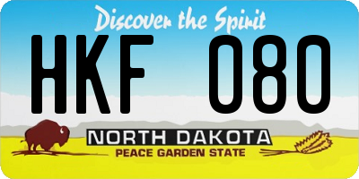 ND license plate HKF080
