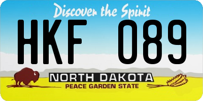 ND license plate HKF089