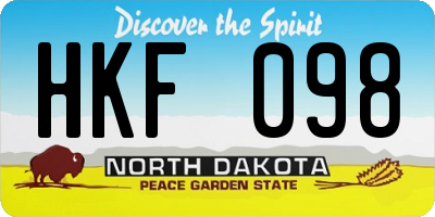 ND license plate HKF098