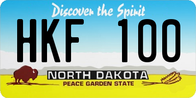 ND license plate HKF100