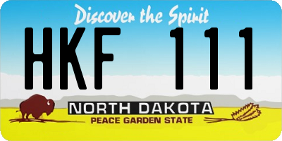 ND license plate HKF111