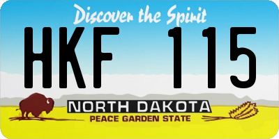 ND license plate HKF115