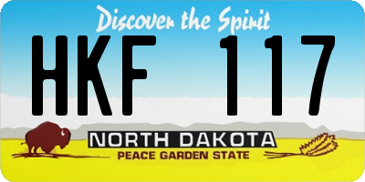 ND license plate HKF117