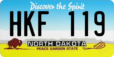 ND license plate HKF119