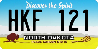 ND license plate HKF121
