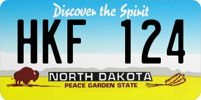 ND license plate HKF124