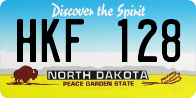 ND license plate HKF128