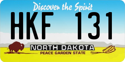 ND license plate HKF131